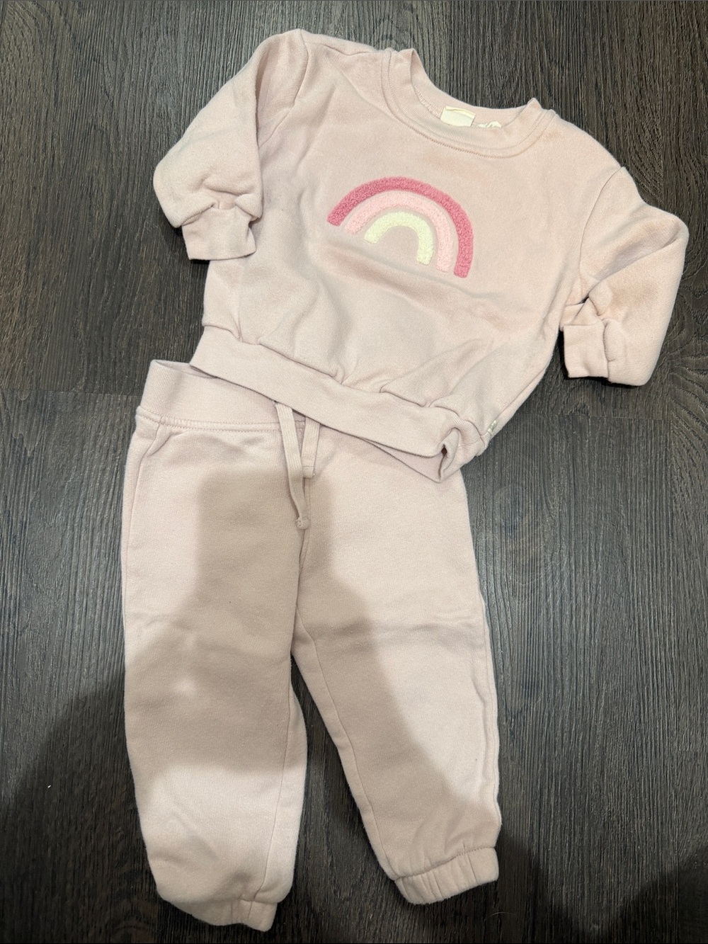GAP Pale Pink Rainbow Sweatshirt & Joggers Set